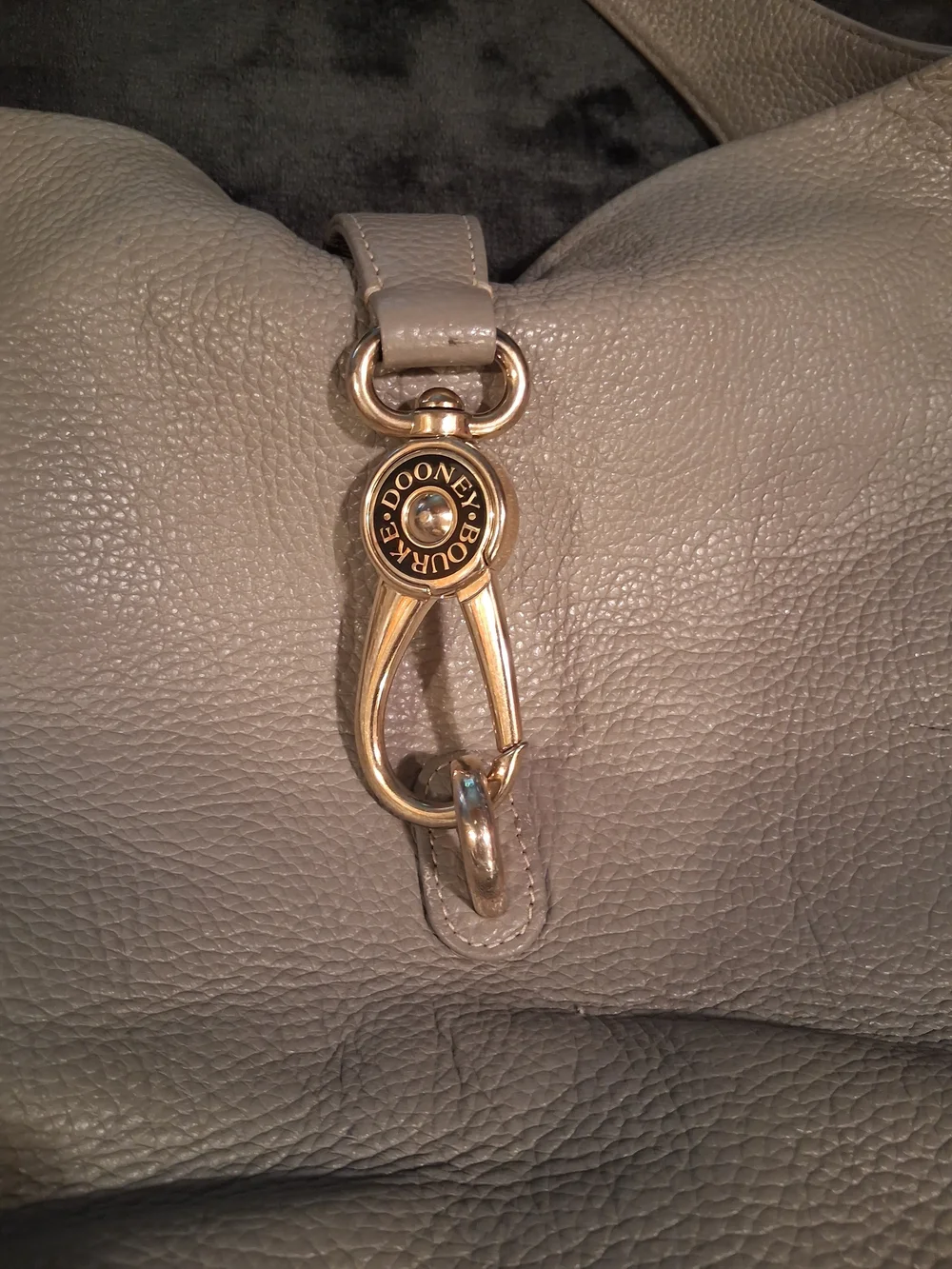 Dooney & Bourke Cream Pebbled Leather Hobo Bag